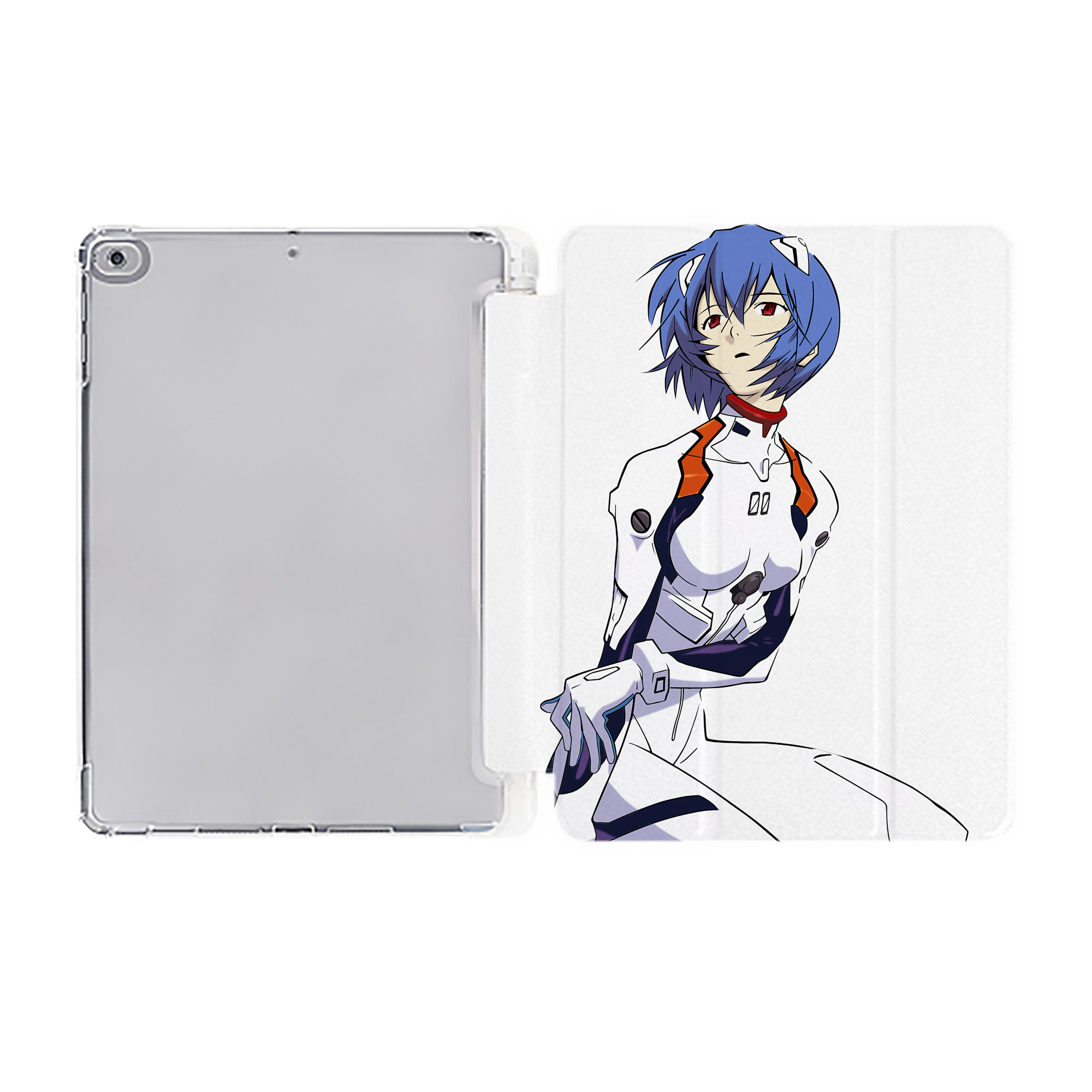 （画像用） EVA 新世紀エヴァンゲリオン IPad ケース ペン収納付き 三つ折りスタンド PUレザー×シリコン 対応機種9.5/10.5/10.9インチ